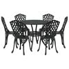 vidaXL Garden Dining Set 7 pcs Black Aluminium