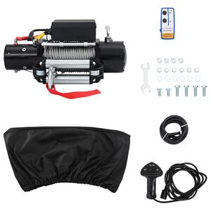 vidaXL Electric Winch PVC Black