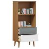 vidaXL Bookcase MOLDE Brown 60x35x133,5 cm Solid Wood Pine