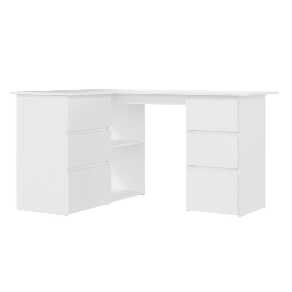 Corner desk white with drawers sale