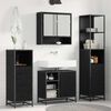 vidaXL Bathroom Furniture Set 3 pcs Black Oak Engineered Wood