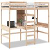 vidaXL Loft Bed Frame without Mattress 75x190cm Solid Wood Pine