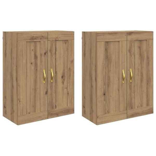 vidaXL Wall-mounted Cabinet 2 pcs Artisan Oak 69.5 x 34 x 90 cm