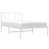 vidaXL Metal Bed Frame without Mattress with Headboard White 90x190cm