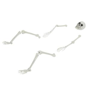 vidaXL Halloween Skeleton with Ground Spikes White 45.5 x 13 cm