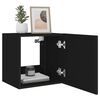vidaXL TV Wall Cabinet with LED Lights Black 40.5x35x40 cm