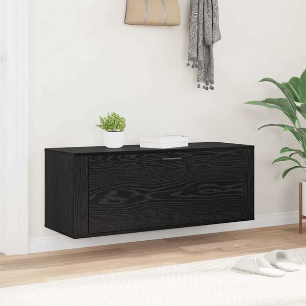 vidaXL Shoe Cabinet Black oak 100 x 35 x 38 cm Engineered wood