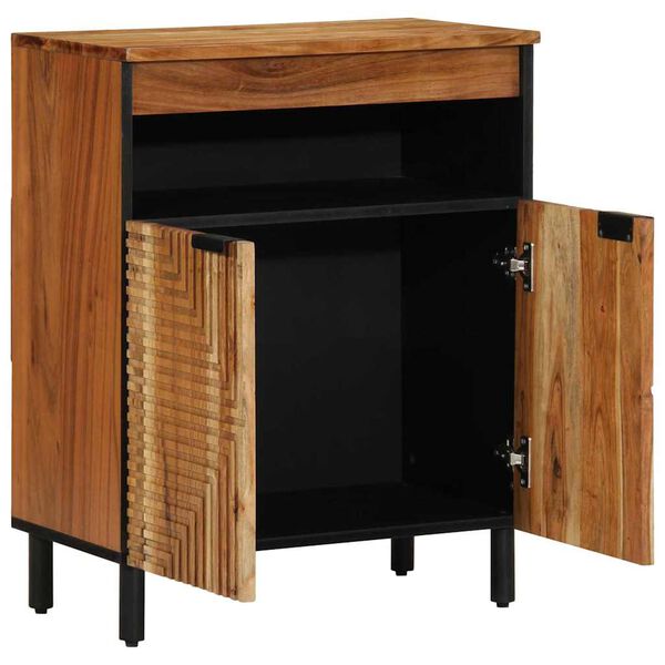 vidaXL Sideboard with Door Natural 60 x 33.5 x 75 cm Solid Acacia Wood