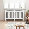 vidaXL Radiator Cover High Gloss White 152 x 19 x 81.5 cm
