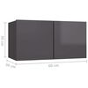 vidaXL 5 Piece TV Cabinet Set High Gloss Grey Engineered Wood