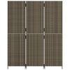 vidaXL Room Divider 3 Panels Grey Poly Rattan