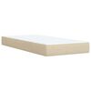 vidaXL Box Spring Bed with Mattress Cream 90x200 cm Fabric