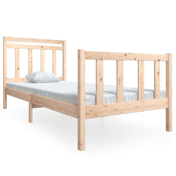 vidaXL Bed Frame without Mattress Solid Wood 100x200 cm (810072+814079)