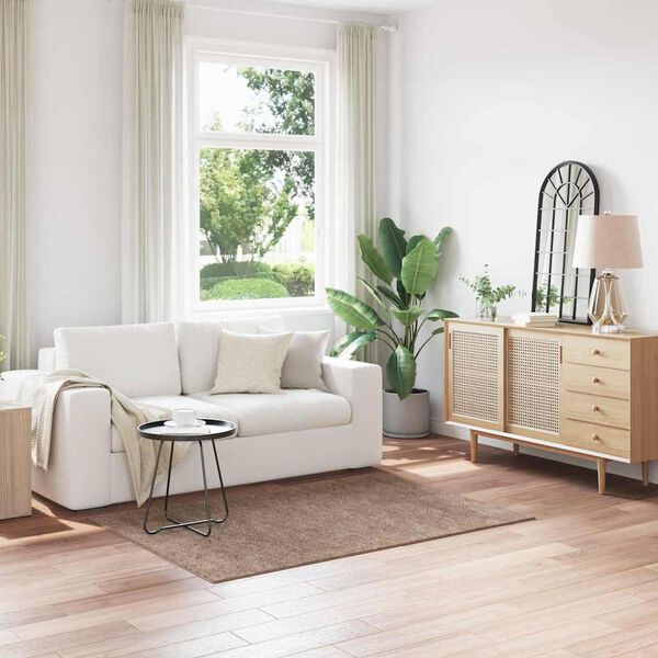 vidaXL Anti-slip Shaggy Rug Brown 120 x 170 cm PP