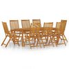 vidaXL 9 Piece Garden Dining Set Solid Wood Acacia