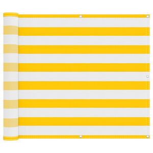 vidaXL Balcony Screen Yellow and White 100 x 800 cm Oxford Fabric