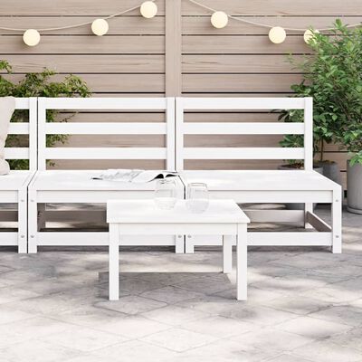 vidaXL Garden Sofas Armless 2 pcs White 70x70x67 cm Solid Wood Pine