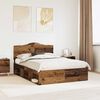 vidaXL Bed Frame with Headboard Old Wood 150 x 200 cm Solid Pine Wood