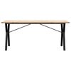 vidaXL Dining Table Y-Frame 180x90x75.5 cm Solid Wood Pine and Steel