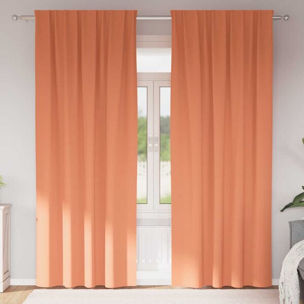 vidaXL Blackout Curtains with Rings 2 pcs Terracotta 245 x 140 cm