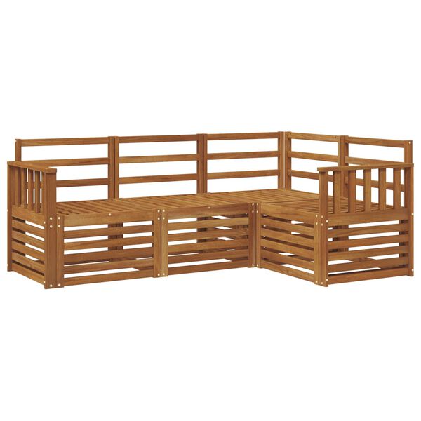 vidaXL Sofa Sets 4 pcs Natural Solid Acacia Wood