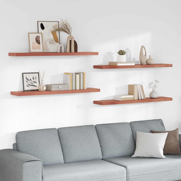 vidaXL Wall Shelf 4 pcs Red 120 x 23.5 x 4 cm Engineered Wood