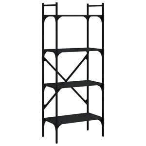 vidaXL Bookcase 4-Tier Black 56x31.5x138.5 cm Engineered Wood