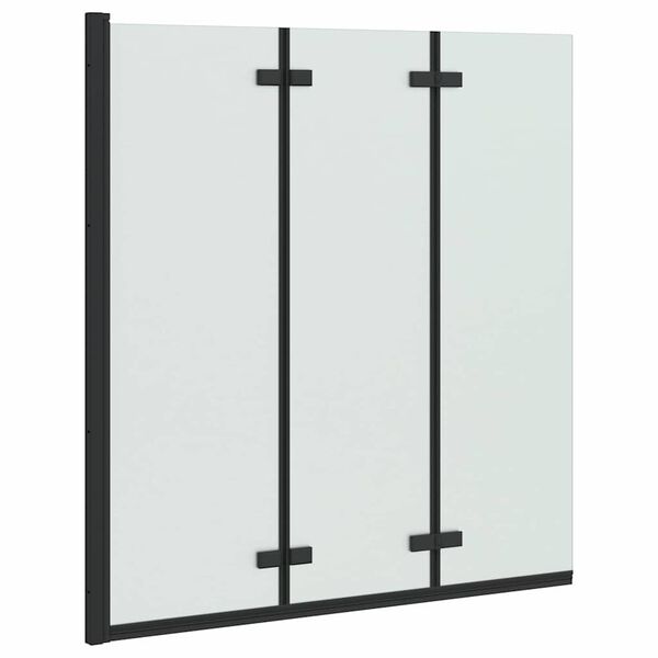 vidaXL Shower Enclosure Black 130 x 138 cm ESG Glass and Aluminium