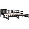 vidaXL Pull-out Day Bed without Mattress Black 2x cm Solid Wood Pine