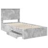 vidaXL Bed Frame Concrete Grey 100 x 200 cm Engineered Wood