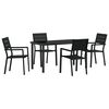 vidaXL Garden Dining Set 5 pcs Black Powder-Coated Steel