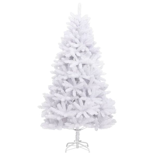 vidaXL Artificial Hinged Christmas Tree with Stand White 210 cm