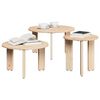 vidaXL Coffee Table 3 pcs Natural Solid pine wood