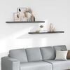 vidaXL Floating Wall Shelves 2 pcs High Gloss Grey 120x23.5x3.8 cm MDF