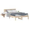 vidaXL Bed Frame with Headboard Brown 140 x 190 cm Solid Pine Wood