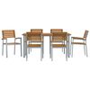 vidaXL Garden Dining Set 7 pcs Grey Solid Acacia Wood