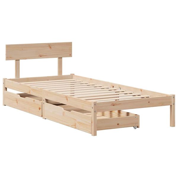 vidaXL Bed Frame without Mattress 90x200 cm Solid Wood Pine