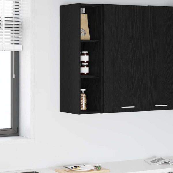 vidaXL Hanging Cabinet Black Oak 20 x 29.5 x 80 cm Engineered Wood