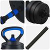 vidaXL 4-in-1 Dumbbell Set Black and Blue 121 x 19.5 x 19.5 cm