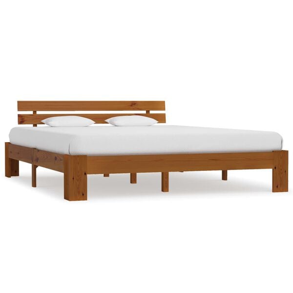 vidaXL Bed Frame without Mattress Honey Brown 160x200cm Solid Wood Pine