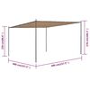 vidaXL Gazebo with Slanted Roof 400x400x270 cm Beige 180 g/m&sup2;
