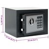 vidaXL Digital Safe with Lock Dark grey 23 x 17 x 17 cm Steel