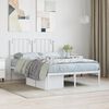 vidaXL Metal Bed Frame without Mattress with Headboard White 120x200cm
