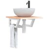 vidaXL Basin Shelf Wall Mounted Steel and Solid Wood Oak