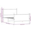 vidaXL Metal Bed Frame without Mattress Brown Oak 100x200 cm