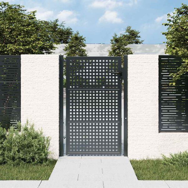 vidaXL Garden Gate Anthracite 100x150 cm Steel