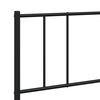 vidaXL Metal Bed Frame without Mattress with Headboard Black 200x200cm