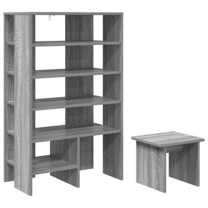 vidaXL Shoe Cabinet 2 pcs 62 x 35 x 100 cm Engineered Wood Grey Sonoma