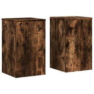 vidaXL Plant Stands 2 pcs Smoked Oak 30x30x50 cm Engineered wood