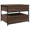 vidaXL Coffee Table Brown Oak 70x50x50 cm Engineered Wood and Metal